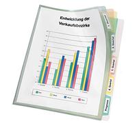VELOFLEX - Pochette à intercalaires DIN A4 en film PP avec 5 intercalaires | Transparent coloré, pochette de présentation, poche ouverte, étiquettes autocollantes, pour présentation et archivage