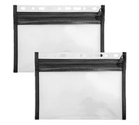 VELOFLEX - Pochette documents A5, fermeture à glissière, noire, lot de 2