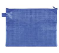 VELOFLEX - Pochette pour documents A4 avec fermeture à glissière, bleue | Format 320 x 235 mm, en EVA renforcé de tissu, sans PVC, hydrofuge, avec dragonne