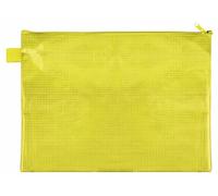 VELOFLEX - Pochette pour documents A4 avec fermeture à glissière, jaune | Format 320 x 235 mm, en EVA renforcé de tissu, sans PVC, hydrofuge, avec dragonne