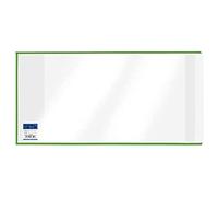 VELOFLEX - Pochette pour livre 295 x 550 mm, PP transparent, lot de 10 | Avec languette, pochette transparente et bande en tissu à bord cousu, en film PP résistant