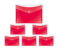 VELOFLEX - Pochettes pour documents VELOCOLOR format A5, rouges, lot de 6