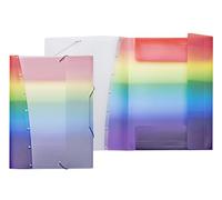 VELOFLEX - Sammelmappe Rainbow Diamond DIN A3 mit Gummizug | En plastique PP massif, avec 3 rabats, élastique extensible et structure « Diamond » pour documents au format DIN A3
