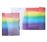 VELOFLEX - Sammelmappe Rainbow Diamond DIN A4 mit Gummizug | En plastique PP massif, avec 3 rabats, élastique extensible et structure « Diamond » pour documents au format DIN A4