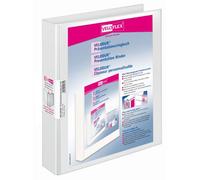 VELOFLEX Veloflex 4148190 Classeur à anneaux Blanc | Poche transparente à l'avant et à l'arrière, diamètre des anneaux: 30 mm, film PP anti-reflets, carton solide