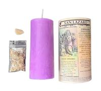 Velón San Lazaro Babalí Aye Violet Pétitions contre tout mal Santé Argent Saint des Pauvres et Défavorisés Bougie Violet ou Jaune
