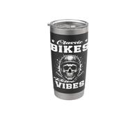VÉLOS CLASSIQUES RETRO VIBES Vintage Moto Riders Historique Gobelet isotherme en acier inoxydable double paroi