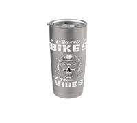 VÉLOS CLASSIQUES RETRO VIBES Vintage Moto Riders Historique Gobelet isotherme en acier inoxydable double paroi