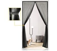 Velosquito Kit moustiquaire magnétique pour porte de balcon, porte de terrasse (100 x 210 cm) - Rideau anti-moustiques & porte-moustiquaire avec tapette à mouches