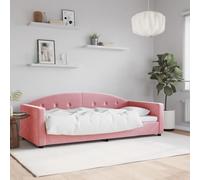 Velours 2 en 1 canapé lit invités salon chambre Rose 90 x 200 cm | Lit de Jour 2 en 1 Canape Convertible Velours Rose 90x200 cm Sans Matelas avec Accoudoirs Rembourres pour Salon Chambre