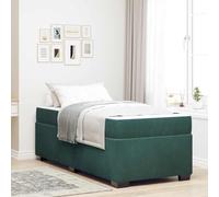 Velours avec matelas Contraste noir et blanc Modèle lit 90 x 200 cm Vert | Cadre de lit avec matelas Vert foncé 90 x 200 cm tissu velours ensemble complet bois ingénieur confortable chambre moderne
