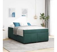 Velours avec Matelas Élégance Moderne Noir et Blanc 160 x 200 cm Vert | Cadre de lit avec matelas Vert foncé 160 x 200 cm tissu velours bois durable sommier inclus chambre moderne confortable