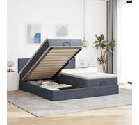 Velours doux avec rangement et matelas à ressorts ensachés Gris 200x200 cm | Cadre de lit ottoman avec matelas velours gris foncé 200x200 cm, rangement hydraulique, surmatelas, sommier double, réveil