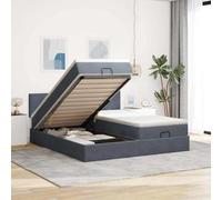 Velours doux avec rangement inclus Ressorts ensachés indépendants 160x200cm | Cadre de lit ottoman avec matelas 160x200cm gris foncé velours, lit rangement hydraulique avec surmatelas et bande LED