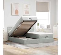 Velours doux avec rangement intégré ressorts ensachés Gris 180 x 200 cm | Cadre de lit ottoman avec matelas et surmatelas gris clair 180x200cm velours, literie compacte avec rangement hydraulique et
