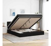 Velours doux avec rangement matelas ressorts ensachés Noir 160x200 cm | Cadre de lit ottoman avec matelas velours noir 160x200 cm, coffre hydraulique avec tete de lit, sommier a ressorts ensaches,