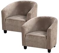 Velours Housse de Fauteuil Chesterfield Cabriolet, Housse Ensemble Fauteuil Club 1place de 1 Pièces avec Housse de Coussin, Housse de Canape Salon Crapaud Extensible Tub Chair 1Place ( Color : #7 , S