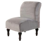 Velours Housse De Fauteuil Sans Accoudoirs, Extensible Housse De Fauteuil Sans Accoudoirs Amovible Antidérapant Housse Pour Fauteuil Crapaud Housses De Protection De Meubles-gris clair-one size