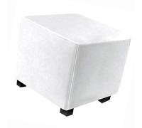 Velours Housse de Pouf Ottomane avec Fond Élastique | Anti-Poussière Housse de Pouf Carré Extensible Universelle Housse de Protection Repose Pieds, Lavable en Machine
