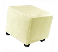 Velours Housse de Pouf Ottomane avec Fond Élastique | Anti-Poussière Housse de Pouf Carré Extensible Universelle Housse de Protection Repose Pieds, Lavable en Machine