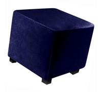 Velours Housse de Pouf Ottomane avec Fond Élastique | Anti-Poussière Housse de Pouf Carré Extensible Universelle Housse de Protection Repose Pieds, Lavable en Machine