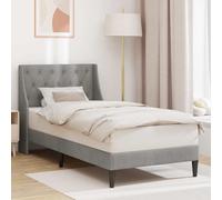 Velours Luxe Design Moderne Gris Clair 80 x 200 cm | Cadre de lit velours Gris clair 80x200 cm avec tête de lit moderne, sommier inclus, literie élégante pour chambre cosy,