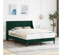Velours Luxueux Moderne élégant Vert 140 x 190 cm | Cadre de lit avec tête de lit Vert foncé 140 x 190 cm Velours luxe moderne sommier inclus chambre confortable