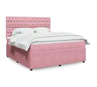 Velours matelas à ressorts ensachés sommier lit rose 180 x 200 cm 111.4 | Sommier Lit Complet Avec Matelas Rose 180x200 Velours Tete Relevable LED Et Surmatelas Gabardin Imperial 140x190