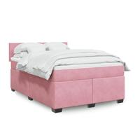 Velours ressorts ensachés Lit à sommier avec matelas Rose 140x190 cm | Sommier à lattes lit avec matelas ressorts ensachés Rose 140x190 cm Velours tête de lit confortable