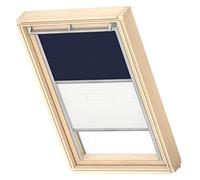 VELUX Original Store Duo Occultant et Tamisant, Cadre Argenté, M06, M35, Bleu Foncé