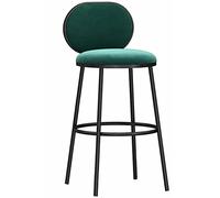 Velvet Bar Tabourets Breakfast Counter High Height Bar Chaises avec Dos Jambe en métal, 330 Livres de Pouce, tabourets de Bar Hauts pour îlot de Cuisine, Bar, pub (Green-1PS, 65 cm)