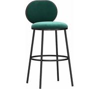 Velvet Bar tabourets de Petit-déjeuner Comprendre Hauteur CHAIRES du Bar avec Dos Jambe en métal, 330 Livres de capacité, tabourets Hauts pour îlot de Cuisine, pub (Green-1PS, 65 cm)