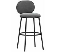 Velvet Bar tabourets de Petit-déjeuner Comprendre Hauteur CHAIRES du Bar avec Dos Jambe en métal, 330 LB avec tabourets de Bar élevés pour îlot de Cuisine, Bar, pub (gris-1ps, 65 cm)