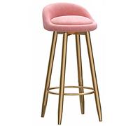 Velvet Bar tabourets de Salle à Manger Contre-Bar-tabourets Black Metal Mots Repose-Pied, Tabouret de comptoir pour îlot de Cuisine, café, pub, Bar, 300 LB (rose-1ps, 75 cm)