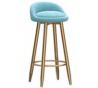 Velvet Bar tabourets de Salle à Manger Contre-Bar-tabourets Black Metal Mots Repose-Pied, Tabouret de comptoir pour îlot de Cuisine, café, pub, Bar, 300lbs (Bleu clair-1ps, 75 cm)