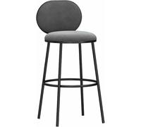 Velvet Bar tabourets pour Petit-déjeuner COMPTESSER Hauteur CHAIRES Bar avec Dos Jambe en métal, 330 Livres de capacité, tabourets Hauts pour îlot de Cuisine, pub (Grey-1PS, 75 cm)