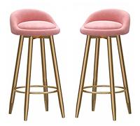 Velvet Bar Tools Dining Counter Tools Tools Black Metal Mots and Foot Represt, Counter Hight Tabine pour l'îlot de Cuisine, Cafe, Pub, Bar, 300lbs (Pink-2P, 75 cm)