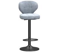 Velvet Counter Hauteur 25.6-31.5 Bar tabourets, tabourets de comptoir de Cuisine Modernes avec Dos Repose-Pieds, chaises de Bar pivotantes en Velours pour Kitchen Bistro (Gray-1PS)