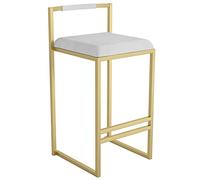 Velvet Counter Hauteur 65/75 cm tabourets de Bar, tabourets de comptoir de Cuisine avec Repose-Pieds Jambes en métal doré, chaises de Bar rembourrées pour Le café de pub de Cuisine (White-1PS, 65 cm)
