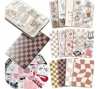 VelvetGlow 12 Pcs E-Reader Einleger Kartonpapier & 50 Pcs Scrapbook-Aufkleber pour Coques Transparentes, 6,9" x 4,8" Insert pour l'arrière des e-Readers