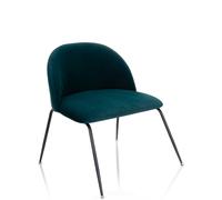 VELVO - Chaise rembourrée Bleu pétrole