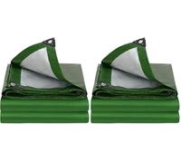 Velway Bâche de Protection 100 g/m² - 3x4 m Bâche avec Oeillets Inoxydable PE Tarpaulin étanche Revêtement Imperméable Portable pour Jardin, Voitures, Piscines, Bateaux, Camping - Vert (Lot de 2)
