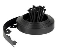 Velway Bordure de Jardin en Plastique Flexible 10 mètres, Hauteur 5cm - avec 40 Piquets d'ancrage - Délimitation Pelouse, Allée, Parterre - Bordurette Extérieure Facile à Installer