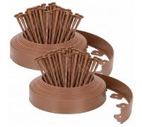Velway Bordure de Jardin en Plastique Flexible 20 mètres, Hauteur 5cm | 60 Piquets d'ancrage, Délimitation Pelouse, Allée, Parterre, Bordurette Extérieure, Facile à Installer
