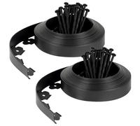 Velway Bordure de Jardin en Plastique Flexible 20 mètres, Hauteur 5cm | 60 Piquets d'ancrage, Délimitation Pelouse, Allée, Parterre, Bordurette Extérieure, Facile à Installer