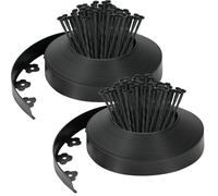 Velway Bordure de Jardin en Plastique Flexible 40 mètres, Hauteur 5cm - avec 120 Piquets d'ancrage - Délimitation Pelouse, Allée, Parterre - Bordurette Extérieure Facile à Installer