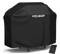 Velway Housse Barbecue, Bâche Résistante de 210D Oxford Protection BBQ à Gaz, Couverture de Grill Anti-Vent/Anti-UV/Anti-l'eau/Anti-l'Humidité/Antipoussière 147x61x117cm Noir