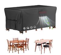 Velway Housse de Meubles de Jardin 170x94x71 cm,Tissu Oxford 420D Renforcé Anti-Déchirure, Imperméable, Résistante aux UV et au Vent, Housse de Protection Extérieure, Noir