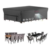 Velway Housse de Meubles de Jardin 242x162x71 cm,Tissu Oxford 420D Renforcé Anti-Déchirure, Imperméable, Résistante aux UV et au Vent, Grande Housse de Protection Extérieure, Noir