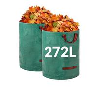 Velway Sacs à Déchets de Jardin Robustes - 272Lx2 Sacs de Jardin Réutilisables avec Poignées - Pliables et Réutilisables Tissu Industriel pour Feuilles Déchets Débris